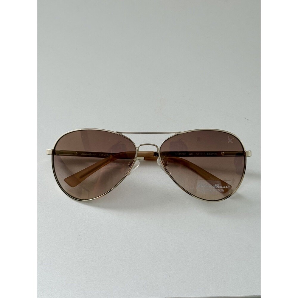 NEW EDDIE BAUER EB39606 WG GOLD GRADIENT AUTHENTIC SUNGLASSES 58-16-133 NWOT